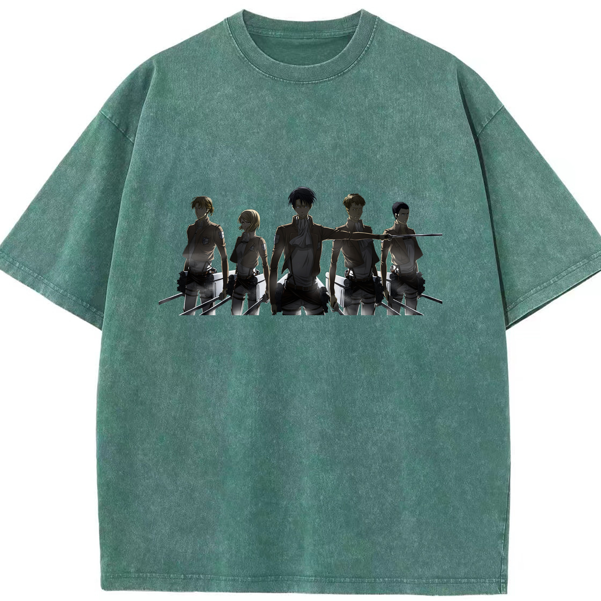 （画像用） 進撃の巨人 Attack on Titan 綿100% ヴィンテージ風 半袖Tシャツ（フロントプリント）